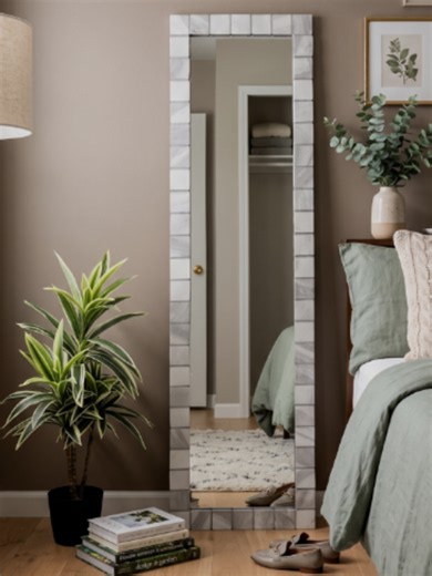The $7 Walmart mirror decor hack everyone's copying! #walmart #hacks #upgrade #idea #decor #diy #genius #mirror