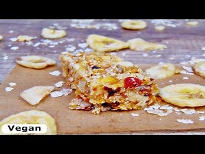 Rezept: Müsliriegel mit Banane und Erdnüsse selber machen / Vegan / Power Riegel / gesundes Rezept