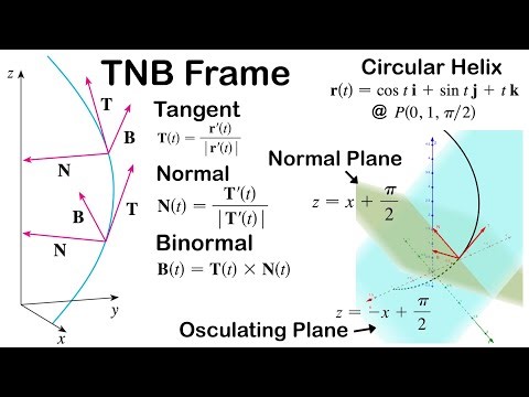 The TNB Frame: Normal and Osculating Planes + Example on a Circular Helix