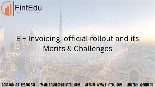 UAE E-Invoicing Rollout: Merits & Challenges | FintEdu Tax Finance Training posted on the topic | LinkedIn