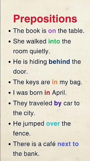Prepositions! Essential Preposition Sentences You Need to Know! #EnglishGrammar