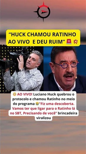 Huck chama Ratinho ao vivo e quebra protocolo no SBT: "Preciso de você" e ninguém acreditou! 💥🚨