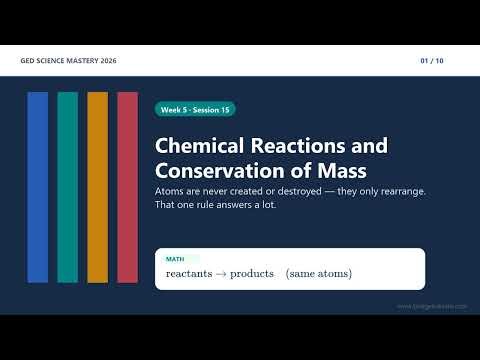 Week 5, Session 15 Chemical Reactions and Conservation of Mass