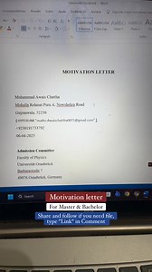 Motivation letter for Bachelor and Master , #motivation, #motivationletter, #SOP, #bachelor, #masters | Dr. GM Chattha