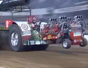 Bret Berg piloting his “Money Maker” Super Modified Tractor on Wednesday night of the 2013 National Farm Machinery Show Championship Tractor Pull! #NFMS2026 #TractorPulling #Supercharged #Motorsport | Thurston Pulling Photos