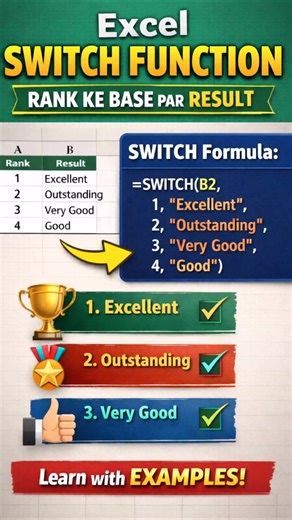 switch function in Excel advanced tutorial#Excel #Knowledge #short