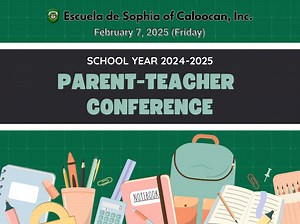 📢 Attention, EDSCI Parents! You are invited to the Third Quarter Parent-Teacher Conference tomorrow, February 7, 2025. This is a great opportunity to discuss your child’s progress with their class adviser. Kindly schedule your meeting in advance. 📍 Schedule of Activities: 🕗 8 AM - 5 PM | Parent-Teacher Conference & Grade 11 Intrams Advanced Games 🕗 8 AM - 10 AM | Mr. & Ms. EDSCI Orientation 🕙 10 AM - 12 PM | DSPC Meeting 🕐 1 PM - 3 PM | SSLG Candidates Orientation We look forward to your p
