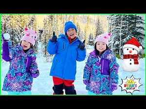 Ryan's Skiing and We build a snowman together!