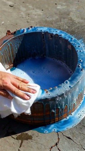 Extreme Rust Removal on Steel Reinforcement Ring Satisfying Transformation #rustremoval