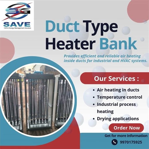 Duct Type Heater Bank | Industrial Air Heating Solution | SAVE Energy Management