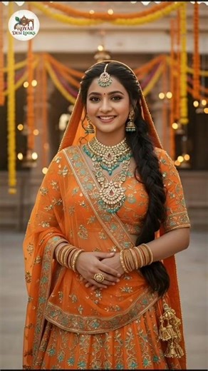 Indian Bride in Orange Lehenga Glows on Wedding Day! ✨