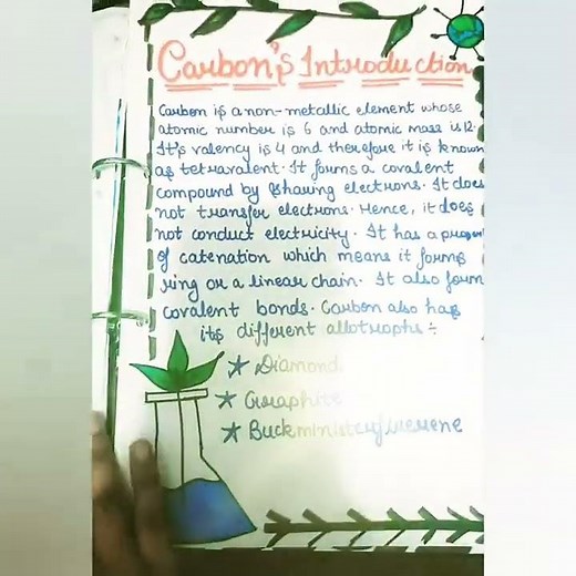 Science portfolio class 10 Topic- Carbon and it's allotropes