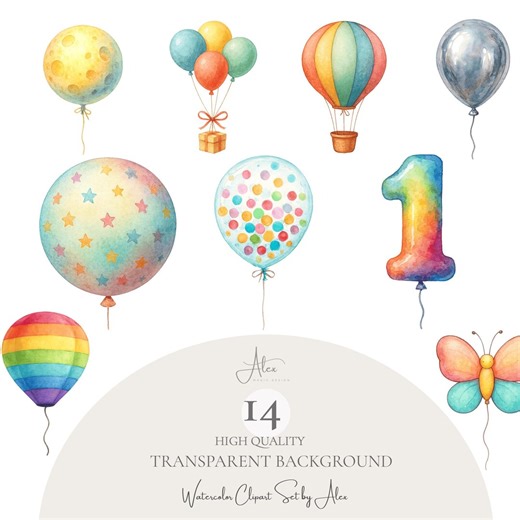 Balloon Clipart Set, Balloons PNG, Birthday Party Balloons, Baby Shower Clipart, Transparent PNG, Fast Download, Commercial Use - Etsy