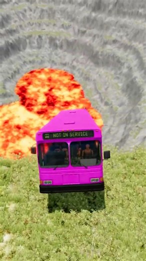 Bus vs Giant Lava Pit – BeamNG.drive #beamng #shorts #beamngdrive #automobile #usa #viral #brasil