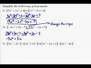 A110.8 Adding and Subtracting Polynomials