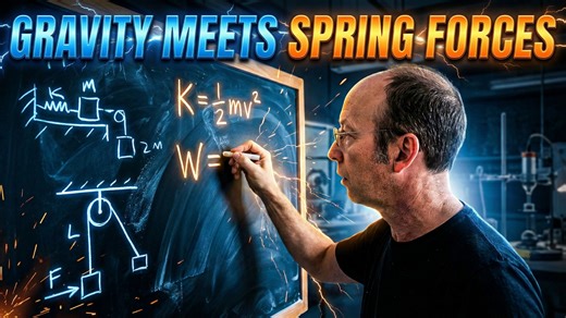 Two masses, a spring, and gravity: A physics problem you need to solve