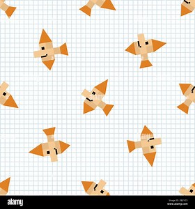 Cute cartoon 8bit fish seamless vector pattern. Ocean wildlife animal. Piscine pixel art all over print. Video game retro illustration on stripe Stock Vector Image & Art - Alamy