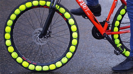 Building a bicycle with tennis ball wheels! | DIY engineering & Roborock obstacle test