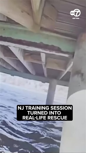 An ice rescue training turned into a real-life scenario for several first responders after they worked together to save an 82-year-old man who had fallen through the ice in New Jersey