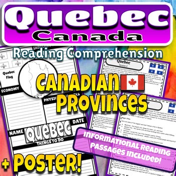 All About Quebec | Canada Province Research, Reading Comprehension Fun Facts