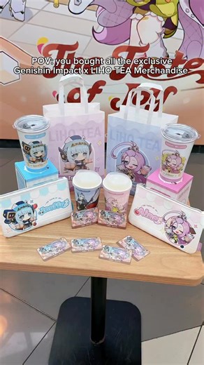 LiHO TEA Singapore (Official) on Instagram: "HOW COULD YOU…. resist these cute merch 😭🧋 ✨ Limited-time collab drinks: 💙 No. 86 Wu Yi Shan Milk Tea + Blue Spirulina Jelly → served in Ineffa’s themed cup 🩷 No. 87 Kimquat Jasmine Tea + Pink Water Chestnut Pops → served in Aino’s themed cup 👀 Pro tip: Get 2 ala-carte drinks and the themed paper bag is yours. Choose your combo 👇 Combo A – $14.90 ✔ 1 Collab Drink ✔ 1 Themed Paper Bag ✔ 1 Scratch Card (In-Game Rewards) ✔ 1 Pouch (Aino / Ineffa — 