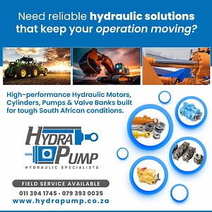 🚀 Need reliable 𝗵𝘆𝗱𝗿𝗮𝘂𝗹𝗶𝗰 𝘀𝗼𝗹𝘂𝘁𝗶𝗼𝗻𝘀 that keep your operation moving? 𝗛𝘆𝗱𝗿𝗮𝗣𝘂𝗺𝗽 delivers high-performance Hydraulic Motors, Cylinders, Pumps & Valve Banks, engineered for tough South African conditions. Fast turnaround • Quality parts • Expert support. 🔧 𝗛𝘆𝗱𝗿𝗮𝘂𝗹𝗶𝗰 𝗘𝗾𝘂𝗶𝗽𝗺𝗲𝗻𝘁, 𝗥𝗲𝗽𝗮𝗶𝗿 𝗦𝗲𝗿𝘃𝗶𝗰𝗲𝘀 & 𝗙𝗶𝗲𝗹𝗱 𝗦𝗲𝗿𝘃𝗶𝗰𝗲 𝗔𝘃𝗮𝗶𝗹𝗮𝗯𝗹𝗲 🌐 www.hydrapump.co.za 📞 011 394 1745 👉 Click here to call https://educlick.co.za/Call_HydraPump ✅ 