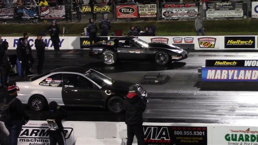All Motor Civic vs C4 Corvette 1/4 Mile Drag Race | Drag Racing and Car Stuff