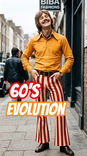 60s Men's Fashion Evolution: From Suits to Bell Bottoms 🕺👔 | AI Generated Timeline