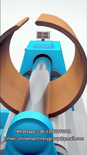 Animation of the working principle of the three roll plate rolling machine