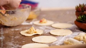 Step by step. Making home made empanadas with different fillings