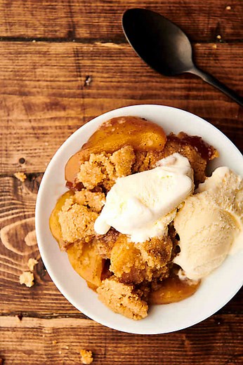Peach Cobbler - with Frozen Peaches for Easy Prep!