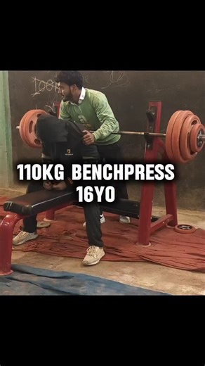 Abhijeet yadav on Instagram: "110KG BENCHPRESS 🦁 Use wrist strap and elbow support @denzournutrition Code - YADAV10"