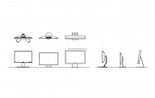 LCD Monitors - Free CAD Drawings
