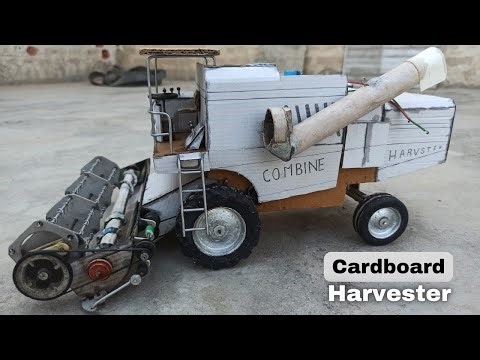 How to make Cardboard Combine Harvester / very easy ‪@vijaymodel75‬