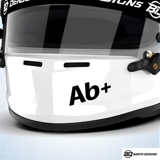 Blood group / type sticker for helmets