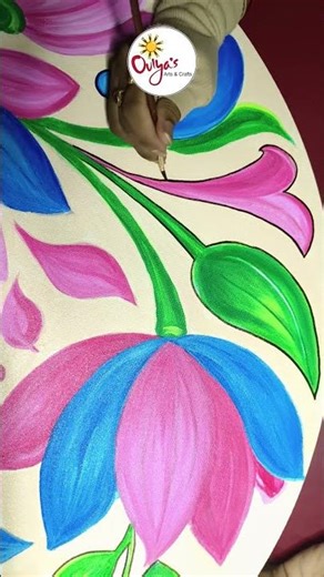 Madhubani Lotus Art on Round Canvas: Step- by-Step Guide | Part -8 #madhubaniart #shortvideo #shorts