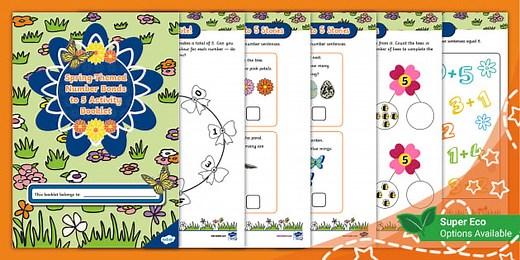 Spring-Themed Number Bonds to 5 Activity Booklet
