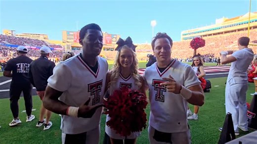 Shouting a big GOOD LUCK to the Morton High School Cheer Team from the Texas Tech Cheerleaders! ❤️🖤 Go out there, bring the energy, hit every skill, and shine on the mat. We’re cheering you on all the way! Wreck ’Em & Go Morton! 🎉📣 | Morton Schools