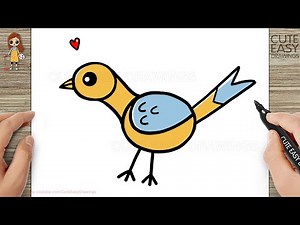 How to Draw a Bird step by step for Kids and Toddlers