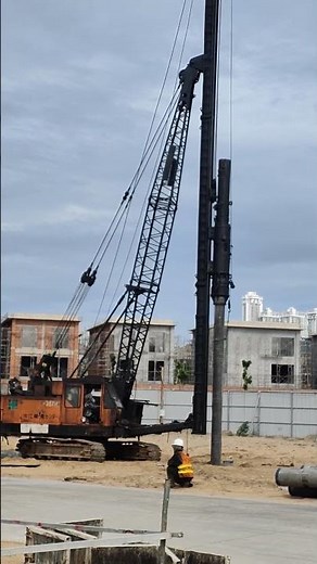 Massive Diesel Pile Driver in Action! Deep Foundation Work | Heavy Equipment Shorts