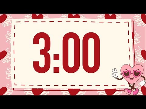 3 Minute Happy Valentine's Heart Timer (Fun Synth Tones at End)