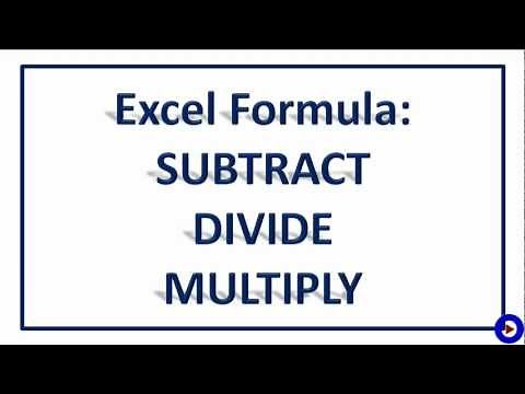 Excel Formula SUBTRACT DIVIDE MULTIPLY