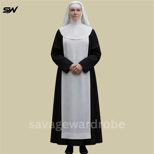 Traditional Catholic Nun Habit Costume – Black & White Religious Sister Outfit – Modest Long Dress for Church, Cosplay. - Etsy