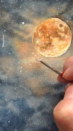 Let's Paint a glowing Full Moon 🌕 Full Tutorial Linked!