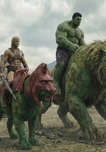 Hulk and He-Man charge into battle together in this explosive movie preview. Pure power. Pure chaos. Pure hype. #Hulk #HeMan #HulkAndHeMan #MarvelComics #MarvelCrossover