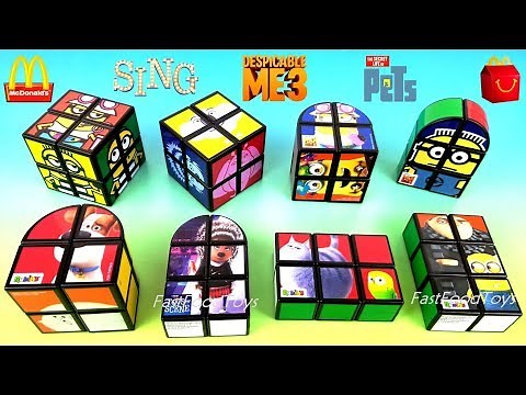 2018 McDONALDS RUBIK'S CUBE SING DESPICABLE ME 3 MINIONS THE SECRET LIFE OF PETS HAPPY MEAL TOYS KID