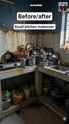 small non modular kitchen makeover #makeover #organization #shortsfeed #ytshorts