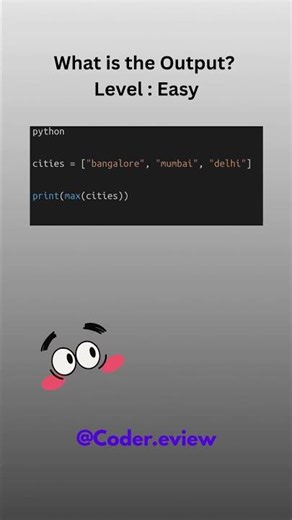 What is the output? Do comment ☝️ #pythonprogramming #coding
