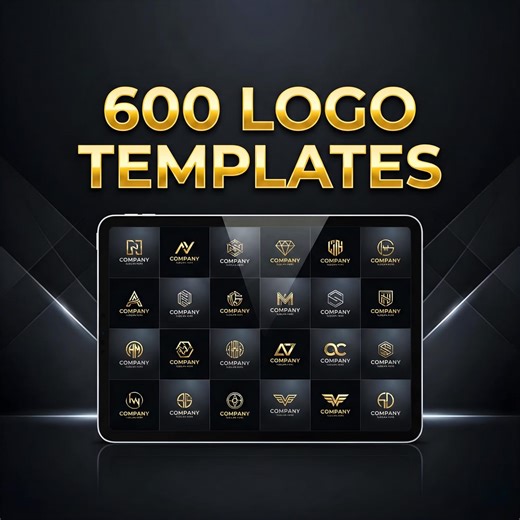 600 Logo Templates Bundle | Fully Editable PSD, AI, EPS Vector Files | Branding Kit | Instant Download - Etsy
