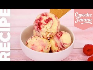 Super Quick Raspberry Ripple Soft Serve Ice Cream Recipe | Cupcake Jemma